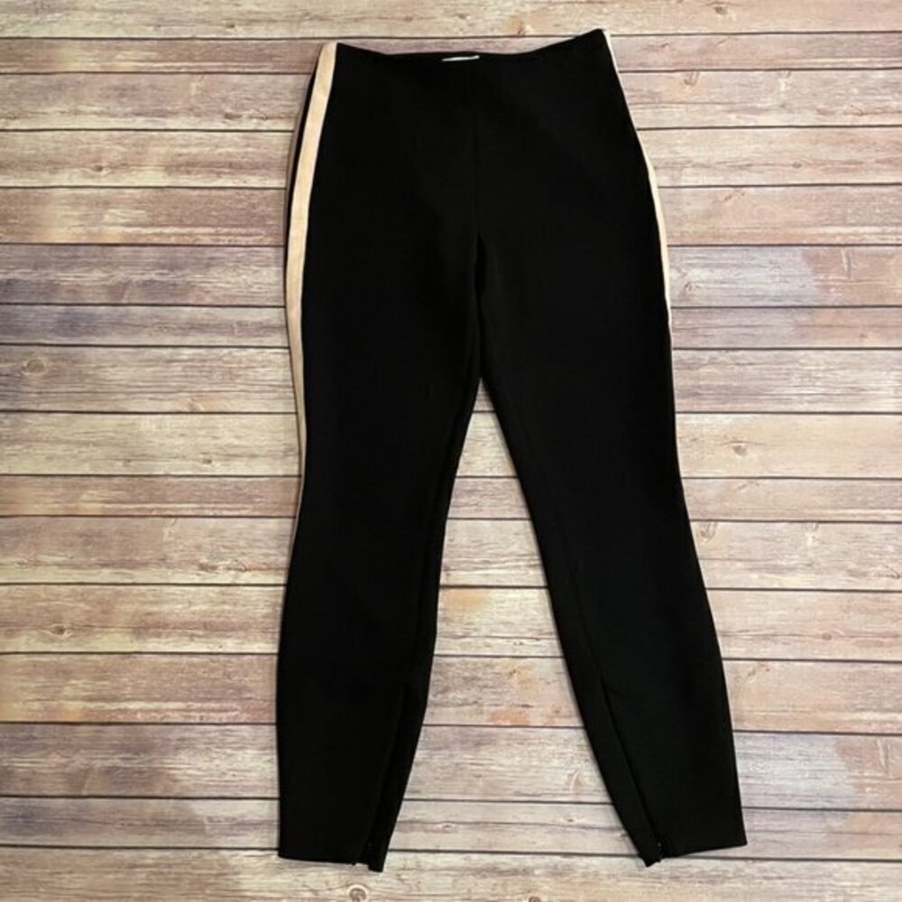 Cinq A Sept Kiana Skinny Pants Racer Stripes Ankle Zippers Side Zip